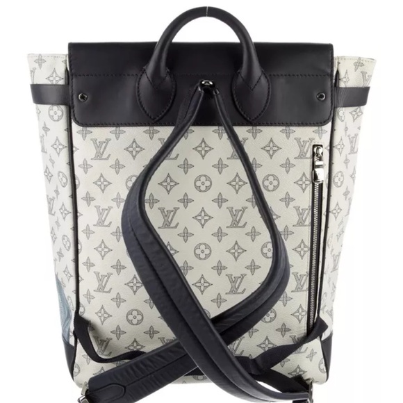 chapman brother louis vuitton men backpack | Brothers Steamer tone hardware Louis Vuitton Blue Monogram Coated